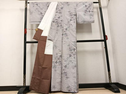 平和屋着物●都喜ヱ門　本場大島紬　白大島　一元7マルキ　総絣　蔦の葉文　藤絹織物謹製　正絹　逸品　AABG9078ph