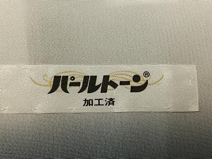 平和屋着物●伝統工芸師　服部光擴　江戸小紋　万筋　百入茶色×灰黄緑色　正絹　逸品　AABG9080ph