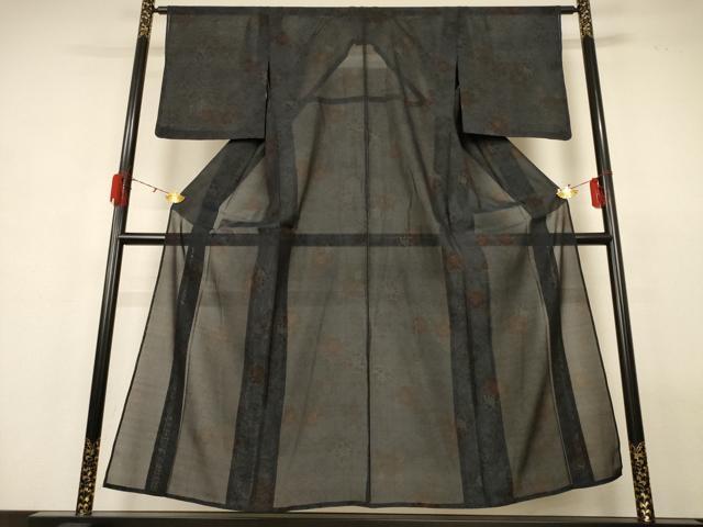 平和屋着物＊夏物 本場大島紬 夏大島 草花文 正絹 逸品 AABG9081jd