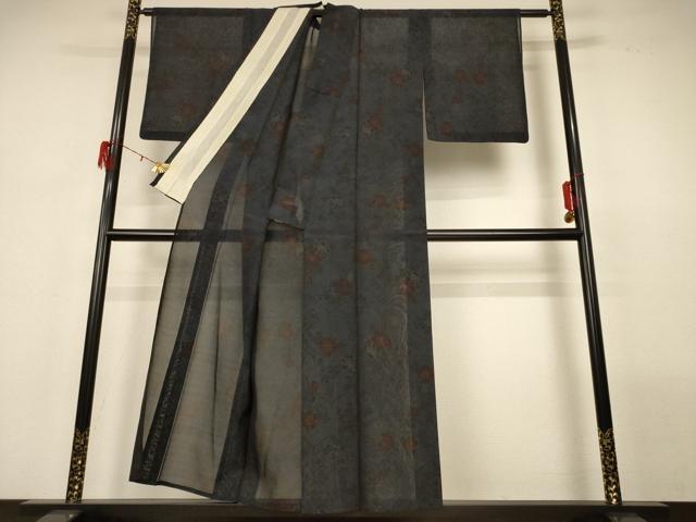 平和屋着物＊夏物 本場大島紬 夏大島 草花文 正絹 逸品 AABG9081jd