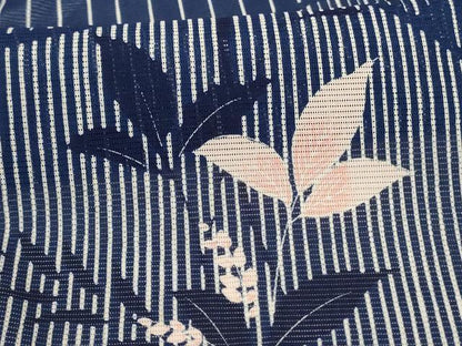 平和屋着物＊夏物　小紋　絽　切嵌草花文　洗える着物　AABG9082jd