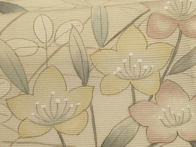 平和屋着物＊夏物 訪問着 絽 手描き 草花文 ロング丈 正絹 逸品 AABG9083jd
