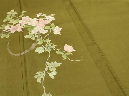 平和屋着物＊夏物 訪問着 絽 友禅 草花文 銀彩 正絹 逸品 未使用 AABG9084jd