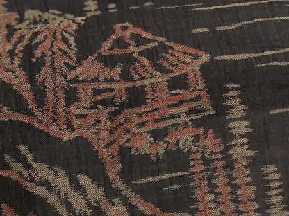 平和屋着物＊夏物 小千谷ちぢみ 風景文 麻 逸品 AABG9085jd
