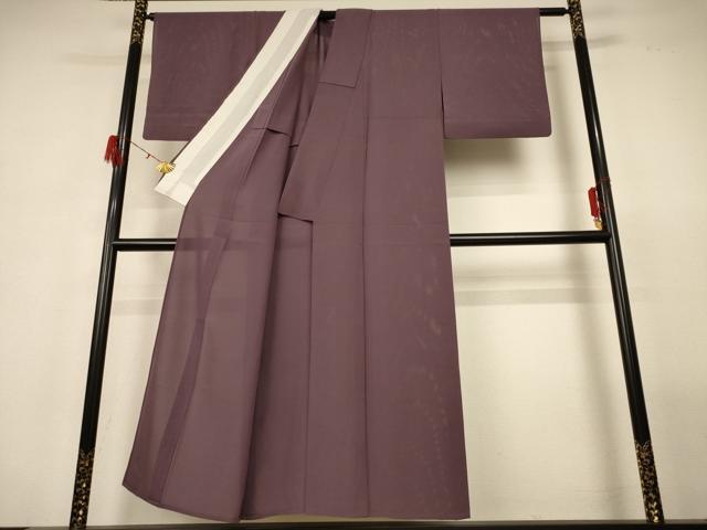 平和屋着物＊夏物 色無地 絽 葡萄鼠色 正絹 逸品 AABG9087jd