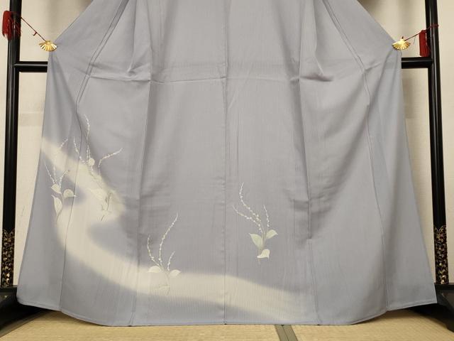 平和屋着物＊夏物 訪問着 縦絽 草花文 暈し染め 金彩 正絹 逸品 未使用 AABG9105jd
