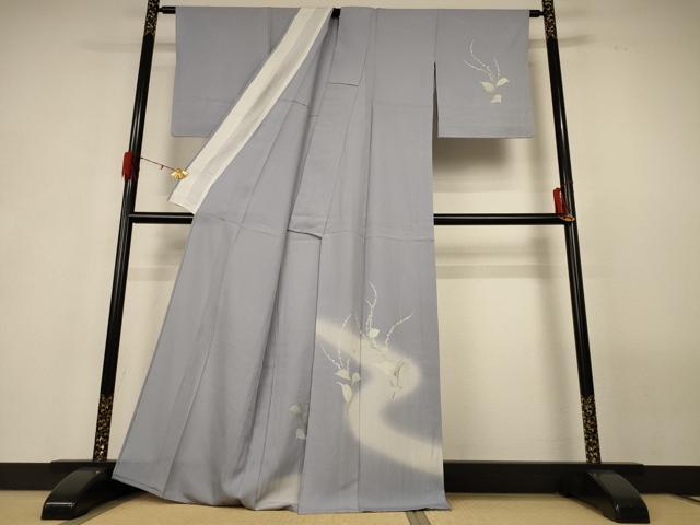 平和屋着物＊夏物 訪問着 縦絽 草花文 暈し染め 金彩 正絹 逸品 未使用 AABG9105jd