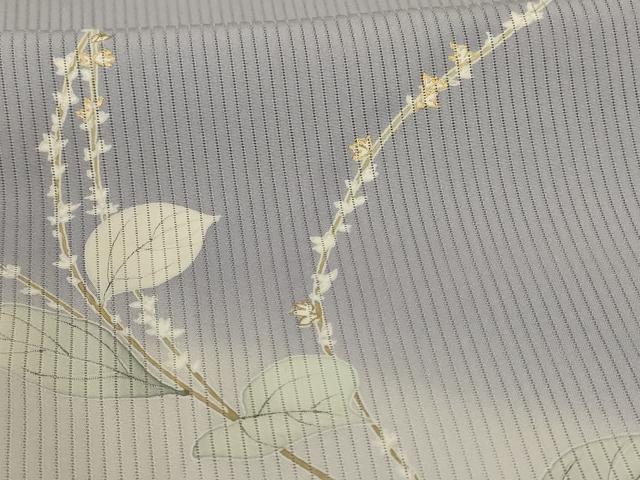 平和屋着物＊夏物 訪問着 縦絽 草花文 暈し染め 金彩 正絹 逸品 未使用 AABG9105jd