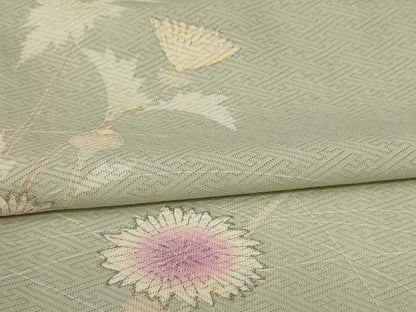 平和屋着物＊夏物 訪問着 絽 草花文 銀彩 正絹 逸品 AABG9106jd