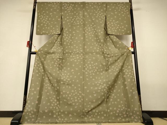 平和屋着物＊夏物 小紋 絽 草花文 ロング丈 正絹 逸品 AABG9120jd