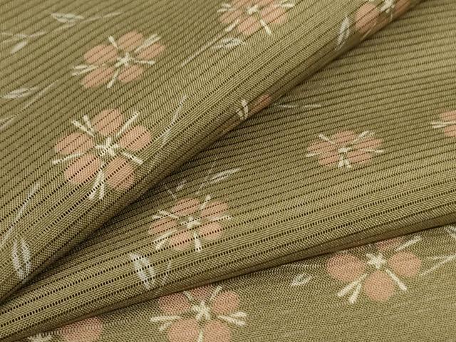 平和屋着物＊夏物 小紋 絽 草花文 ロング丈 正絹 逸品 AABG9120jd