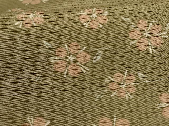 平和屋着物＊夏物 小紋 絽 草花文 ロング丈 正絹 逸品 AABG9120jd