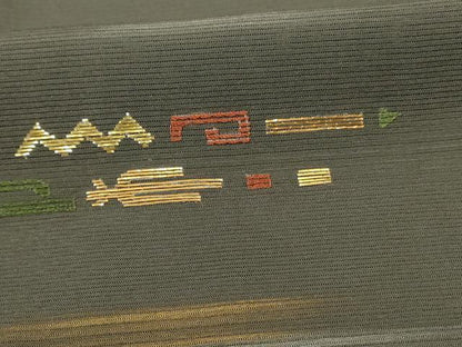 平和屋着物＊夏物 訪問着 絽 刺繍 幾何学文様 金彩 正絹 逸品 AABG9121jd