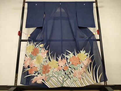 平和屋着物＊夏物 色留袖 絽 草花文 反端付き 正絹 逸品 AABG9125jd