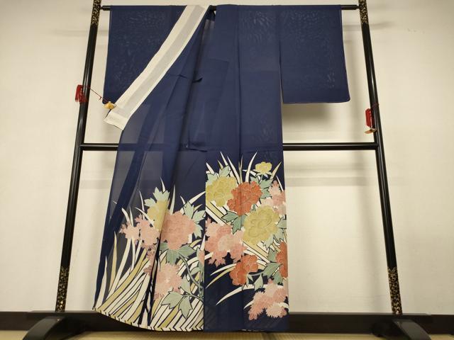 平和屋着物＊夏物 色留袖 絽 草花文 反端付き 正絹 逸品 AABG9125jd