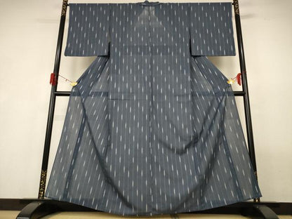 平和屋着物＊夏物 紗紬 変わり縞 正絹 逸品 AABG9127jd