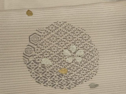 平和屋着物＊夏物 訪問着 絽 舞桜文 金銀彩 正絹 逸品 AABG9128jd
