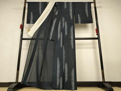 平和屋着物＊夏物 本場縞大島紬 夏大島 露芝文 証紙付き 正絹 逸品 AABG9132jd