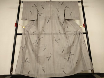 平和屋着物＊夏物 紗紬 小千谷 彩稚駒絣 勝虫 蜻蛉 反端付き 正絹 逸品 AABG9133jd