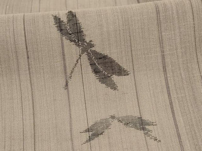 平和屋着物＊夏物 紗紬 小千谷 彩稚駒絣 勝虫 蜻蛉 反端付き 正絹 逸品 AABG9133jd