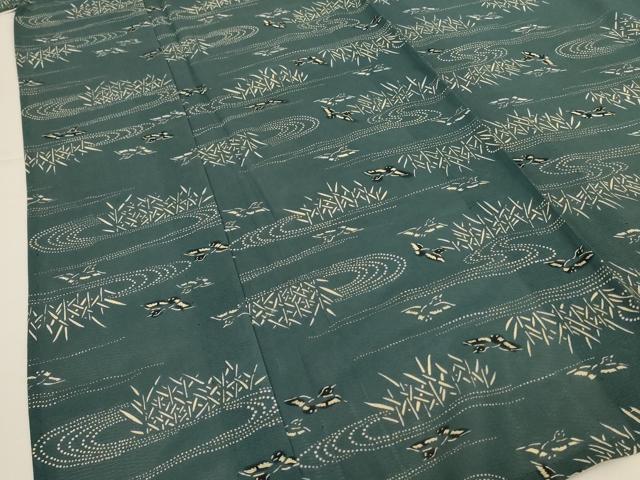 平和屋着物＊夏物 小紋 絽 流水飛鳥文 正絹 逸品 AABG9137jd