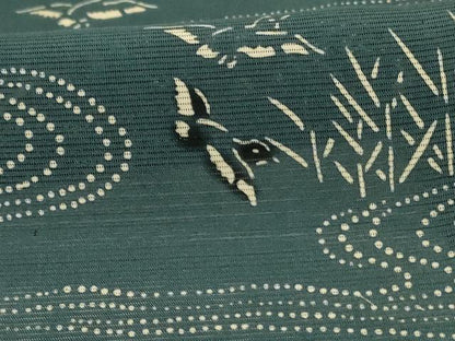 平和屋着物＊夏物 小紋 絽 流水飛鳥文 正絹 逸品 AABG9137jd