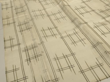 平和屋着物＊夏物 紗紬 井桁絣 正絹 逸品 AABG9139jd