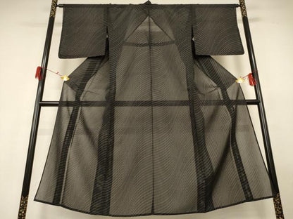 平和屋着物＊夏物 紗紬 霞文 反端付き 正絹 逸品 AABG9140jd