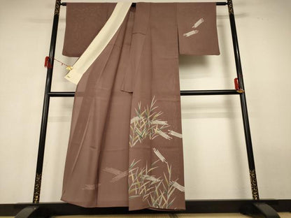 平和屋着物＊夏物　訪問着　絽　笹竹文　銀彩　三越扱い　正絹　逸品　AABG9142jd