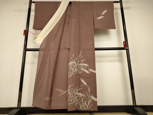 平和屋着物＊夏物　訪問着　絽　笹竹文　銀彩　三越扱い　正絹　逸品　AABG9142jd