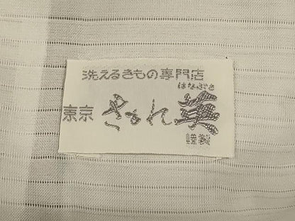 平和屋着物＊夏物 洗える最高級着物 ＜英＞はなぶさ謹製 色無地 絽 絹鼠色 洗える着物 AABG9149jd