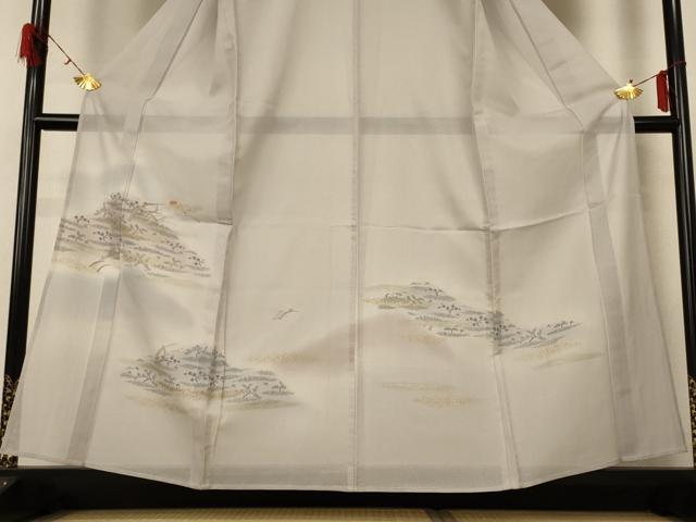 平和屋着物＊夏物 訪問着 紗 風景花鳥文 暈し染め 金彩 正絹 逸品 AABG9152jd