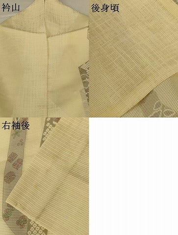 平和屋着物＊夏物 小紋 絽 鬘帯花文 正絹 逸品 AABG9153jd