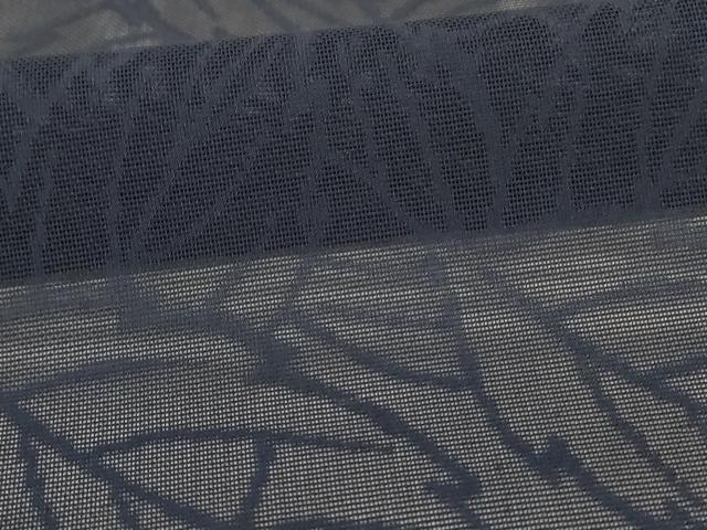 平和屋着物＊夏物 色無地 葉尽くし紋紗 藍鉄色 ロング丈 正絹 逸品 未使用 AABG9154jd