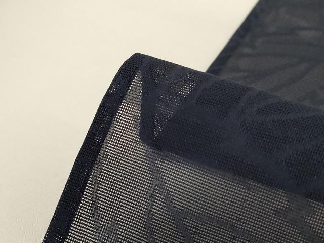 平和屋着物＊夏物 色無地 葉尽くし紋紗 藍鉄色 ロング丈 正絹 逸品 未使用 AABG9154jd