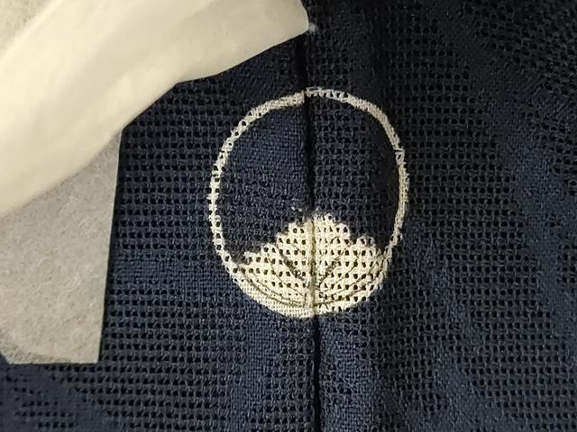 平和屋着物＊夏物 色無地 葉尽くし紋紗 藍鉄色 ロング丈 正絹 逸品 未使用 AABG9154jd