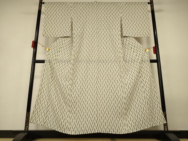 平和屋着物＊夏物 小紋 紗 間道 正絹 逸品 AABG9157jd