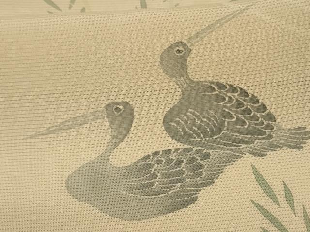 平和屋着物＊夏物 訪問着 絽 流水花鳥文 正絹 逸品 AABG9158jd