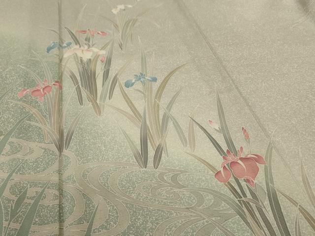 平和屋着物＊夏物 訪問着 絽 流水草花文 暈し染め 正絹 逸品 AABG9159jd