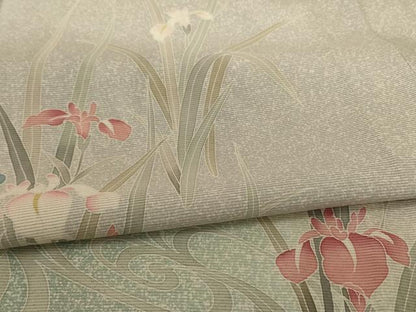 平和屋着物＊夏物 訪問着 絽 流水草花文 暈し染め 正絹 逸品 AABG9159jd