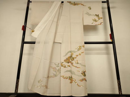 平和屋着物＊夏物 訪問着 絽 吉祥花蝶文 正絹 逸品 AABG9160jd