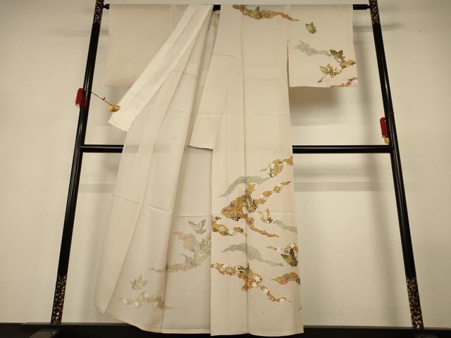 平和屋着物＊夏物 訪問着 絽 吉祥花蝶文 正絹 逸品 AABG9160jd