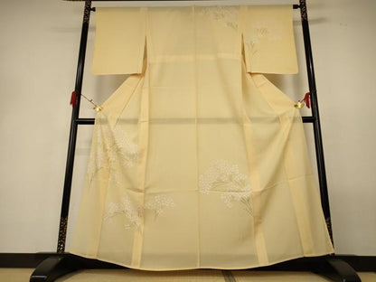 平和屋着物＊夏物 訪問着 絽 草花文 銀彩 正絹 逸品 AABG9161jd