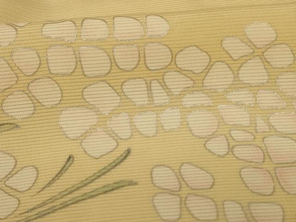 平和屋着物＊夏物 訪問着 絽 草花文 銀彩 正絹 逸品 AABG9161jd