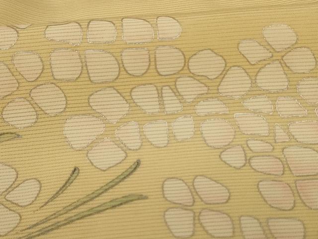 平和屋着物＊夏物 訪問着 絽 草花文 銀彩 正絹 逸品 AABG9161jd