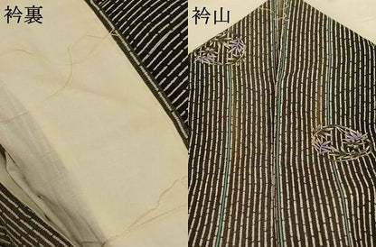 平和屋着物＊夏物 小紋 絽 草葉丸文 洗える着物 AABG9164jd