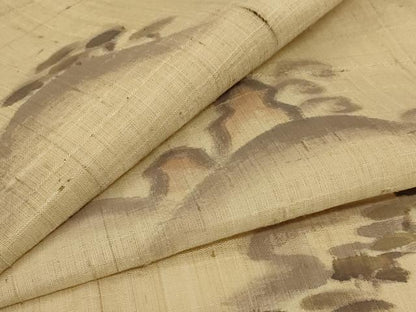 平和屋着物＊夏物 生紬 風景文 正絹 逸品 AABG9165jd