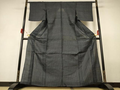 平和屋着物＊夏物 重要無形文化財 本場宮古上布 斜縞 苧麻 逸品 AABG9166jd