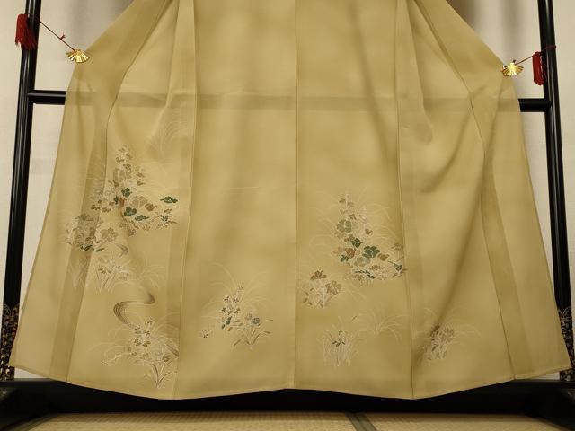 平和屋着物＊夏物 訪問着 絽 流水花文 正絹 逸品 AABG9168jd