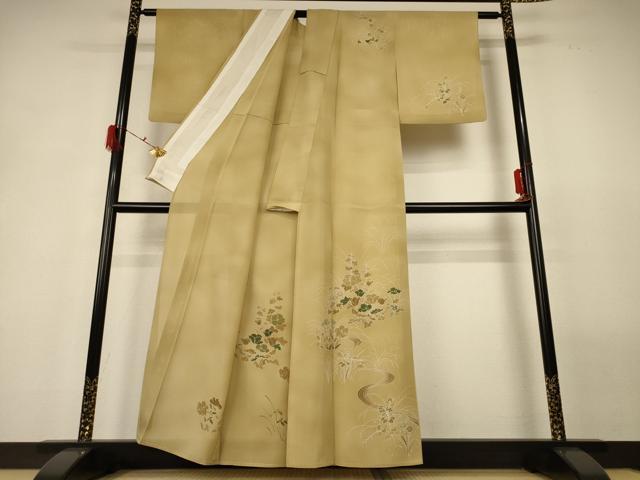 平和屋着物＊夏物 訪問着 絽 流水花文 正絹 逸品 AABG9168jd